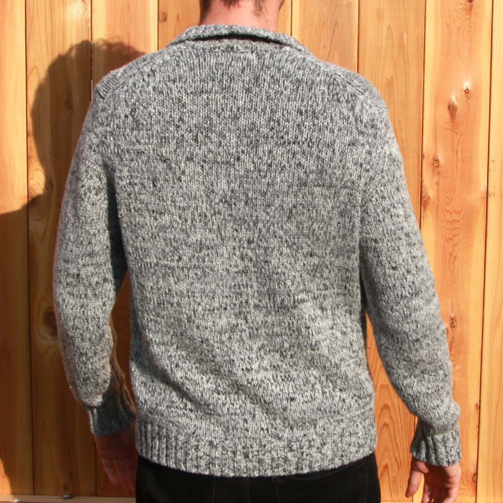 Calvin Klein Black/Gray Patterned V-neck Zipper Sweater Looks Good with Black! - Picture 2 of 5